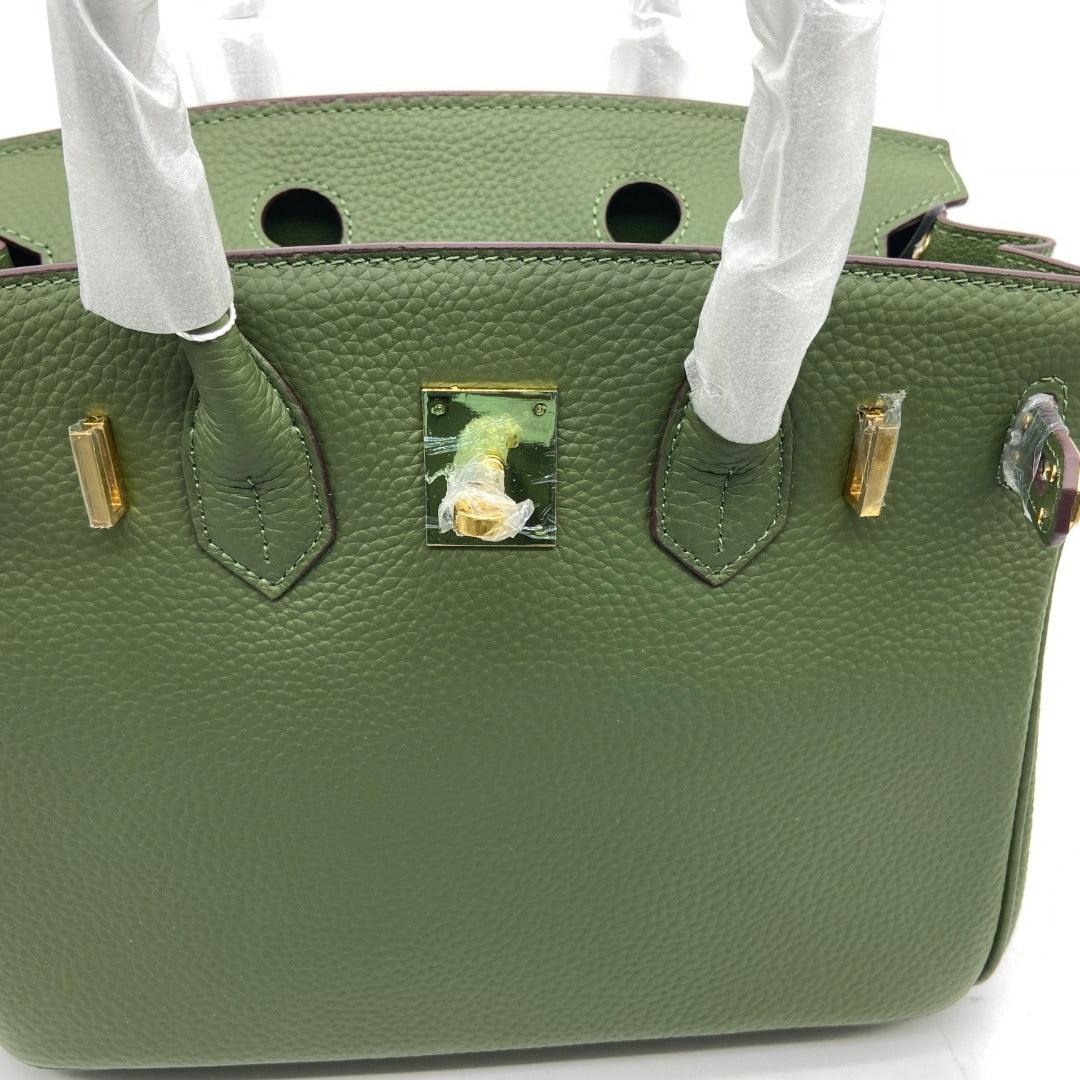 Angela Togo Leather Tote Padlock Bag