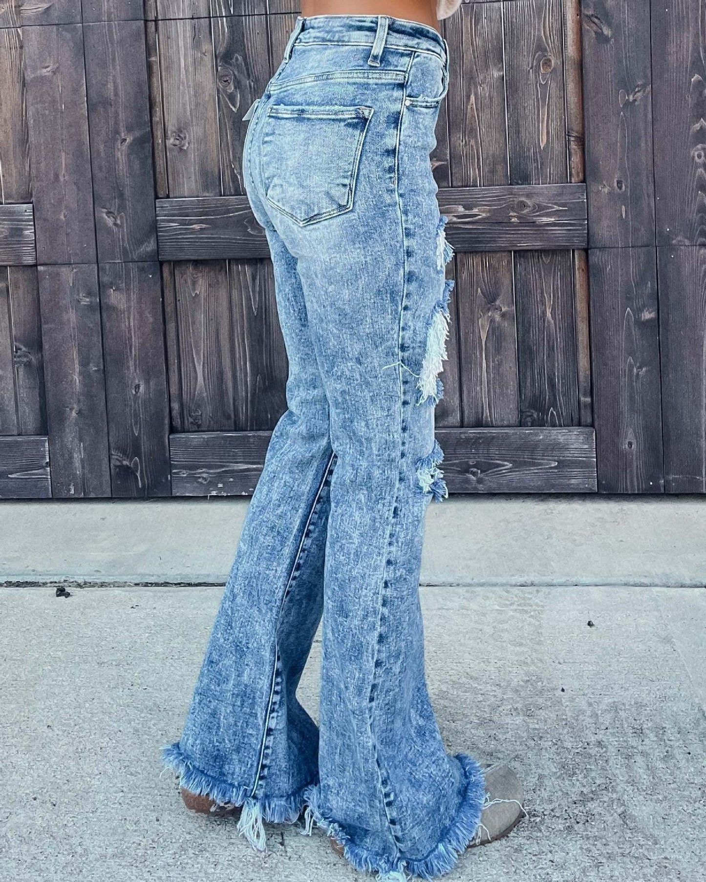 Jeans Speed Broken Tassel Jeans - Stellar Real