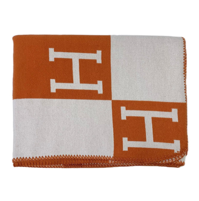 H Throw Blanket Warm Wool Cashmere Thick Knitted Blankets Yoga Sofa