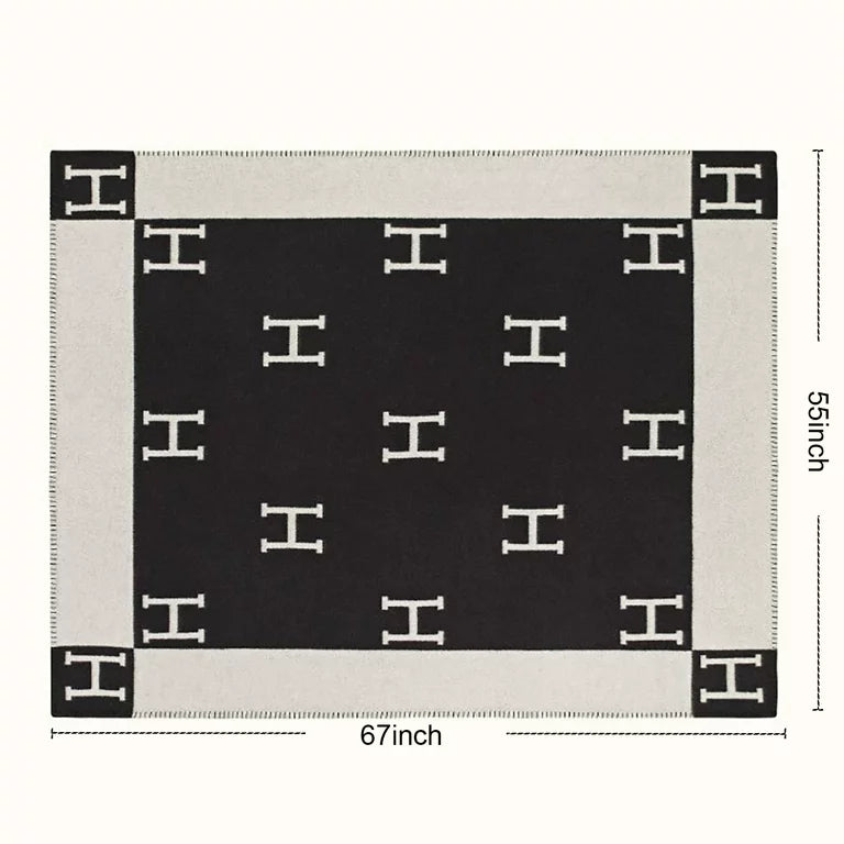 H Throw Blanket Warm Wool Cashmere Thick Knitted Blankets Yoga Sofa