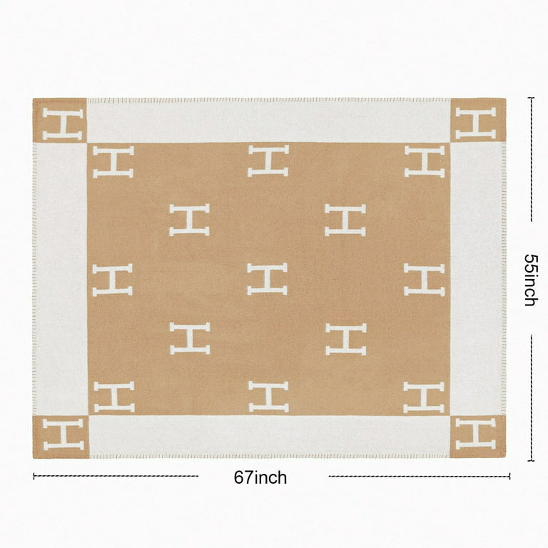 H Throw Blanket Warm Wool Cashmere Thick Knitted Blankets Yoga Sofa