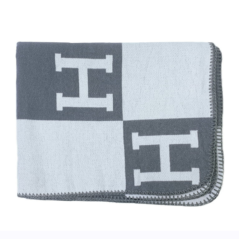 H Throw Blanket Warm Wool Cashmere Thick Knitted Blankets Yoga Sofa