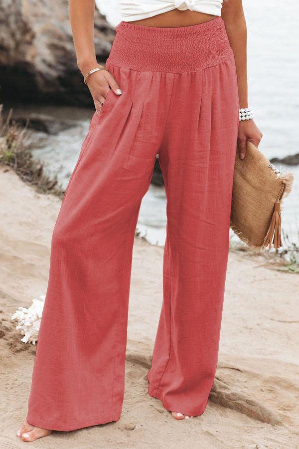 Leisure Wide Leg Cotton and Hemp Loose Pants