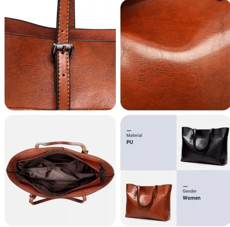 Jane Leather Tote Bag - Stellarreal