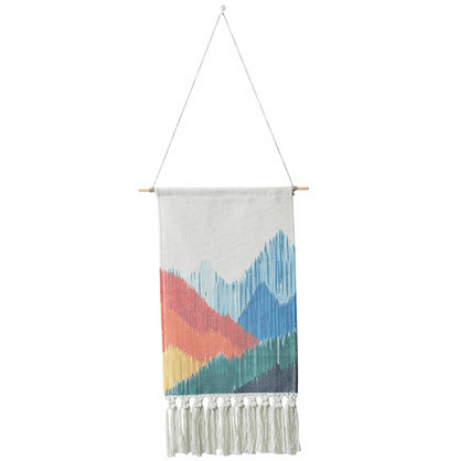 Cotton Geometric Hand-knotted Tassels Hippie Wall Hanging Tapestry - Stellar Real