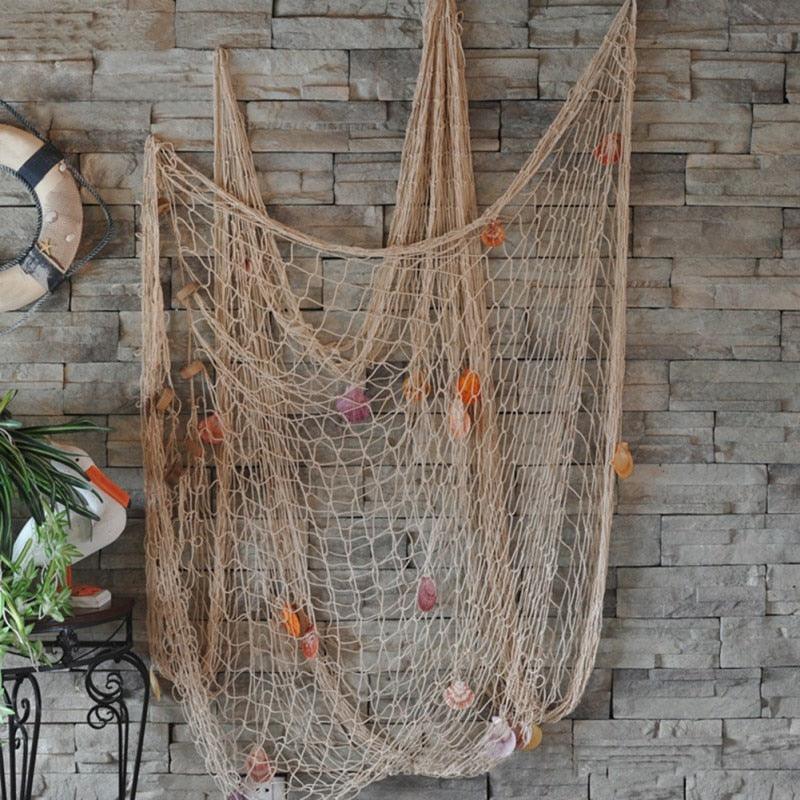 Mediterranean Nautical Fish Net Wall SeaSide Shells Decor - Stellar Real