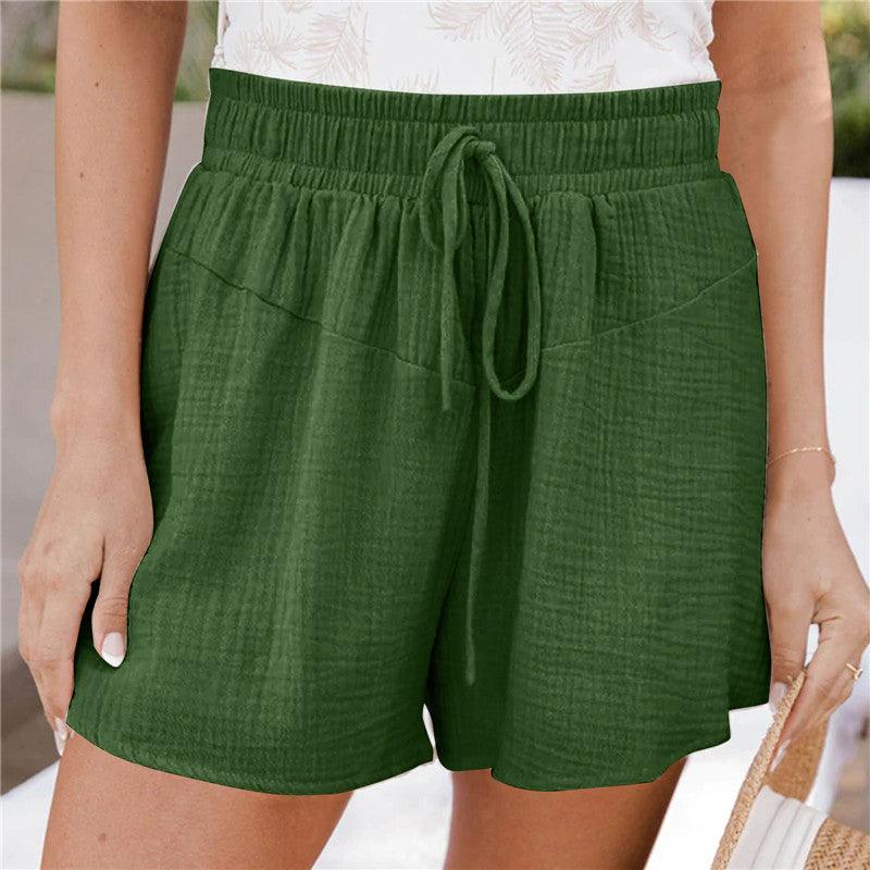 Loose Double Wrinkled Casual Shorts Wide Leg Pants - Stellar Real