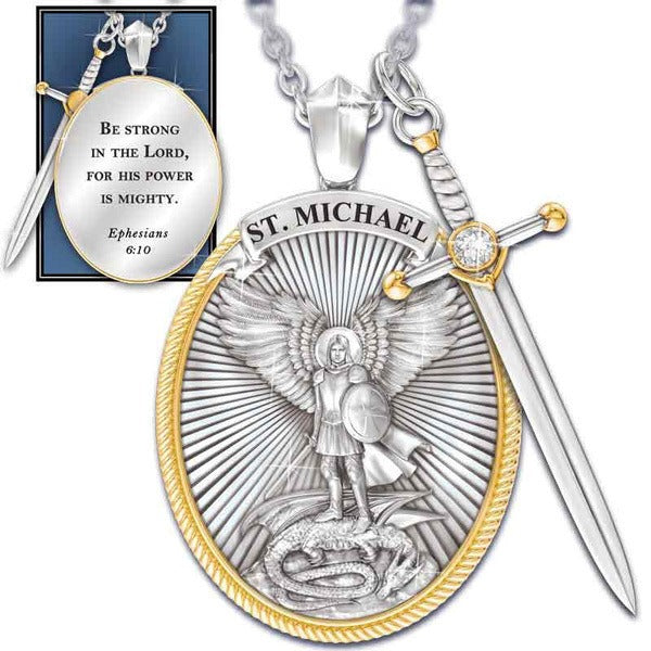 Saint Michael Archangel Pendant | Saint Michael Necklace Pen