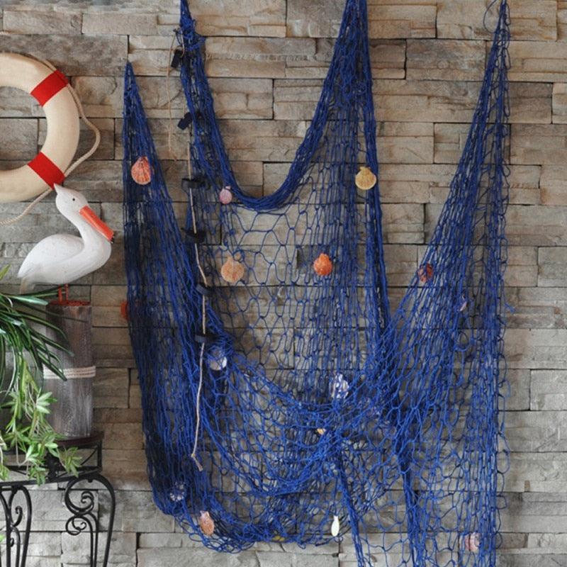 Mediterranean Nautical Fish Net Wall SeaSide Shells Decor - Stellar Real