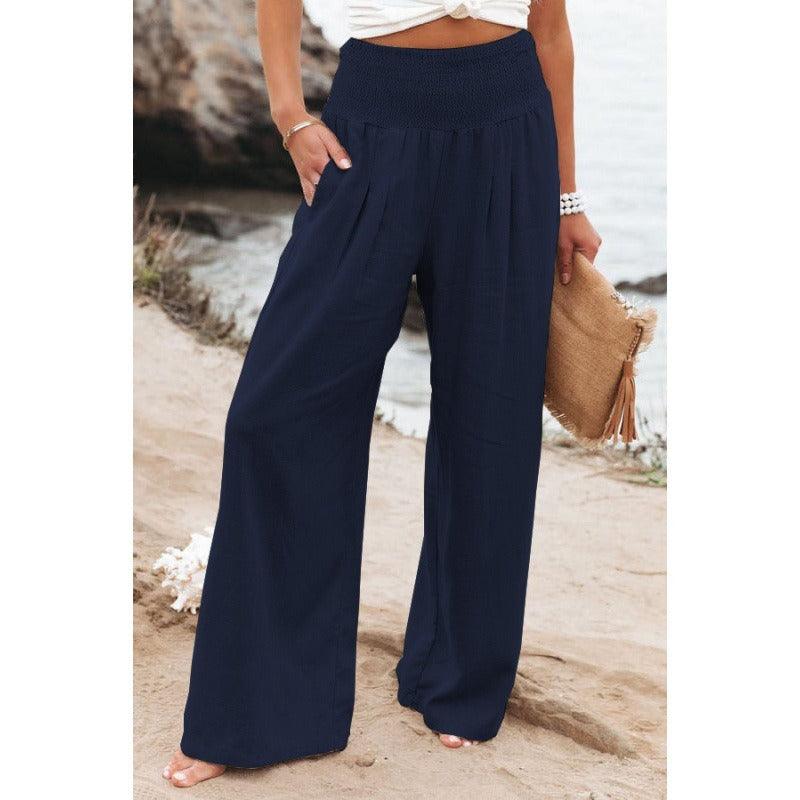 Leisure Wide Leg Cotton and Hemp Loose Pants - Stellar Real