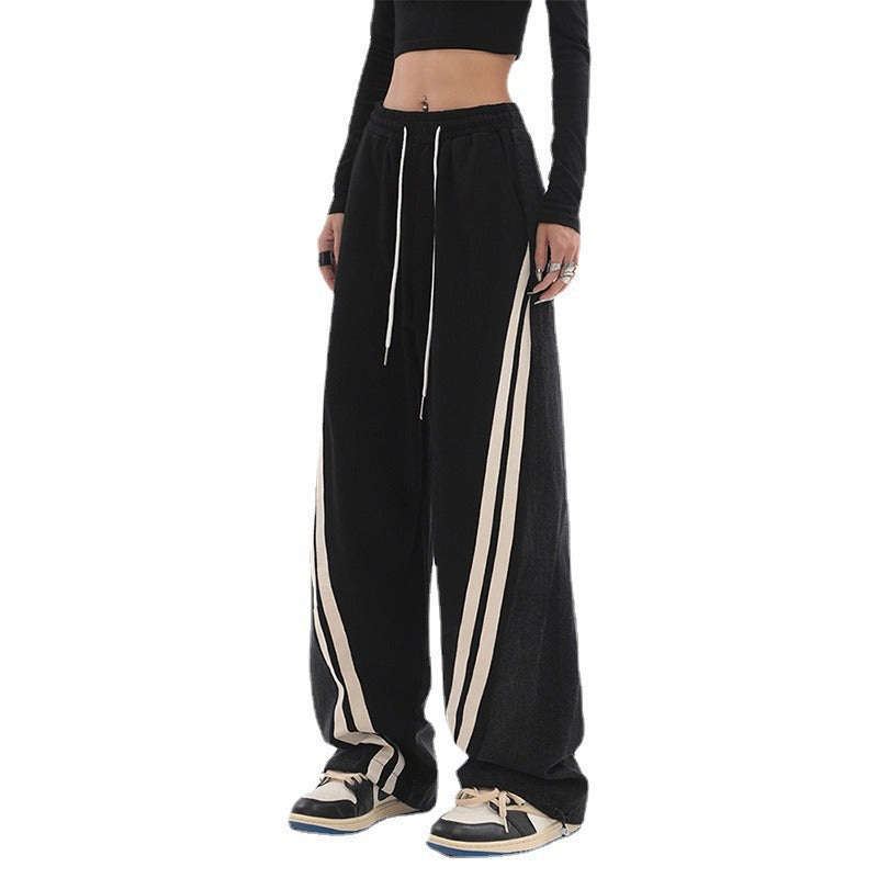 Sweatpants Cylinder Crop  Wide Leg Trousers