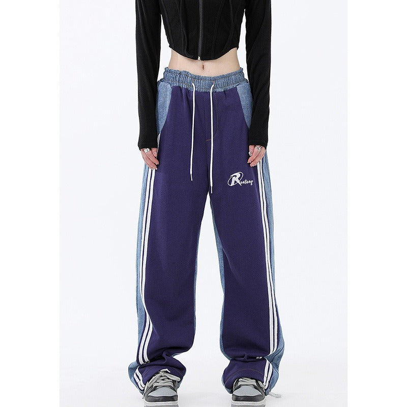 Sweatpants Cylinder Crop  Wide Leg Trousers