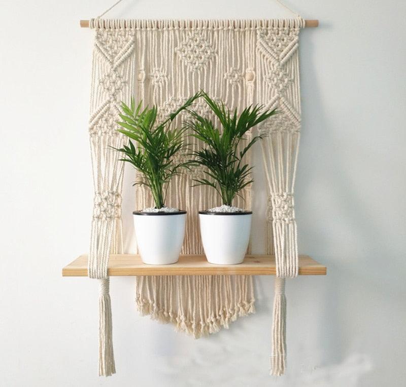 Macrame Plant Hanger Shelf Rope - Stellar Real