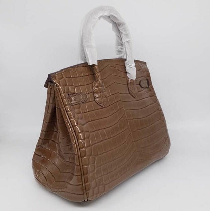 Angela Togo Leather Tote Padlock Bagq - Stellar Real