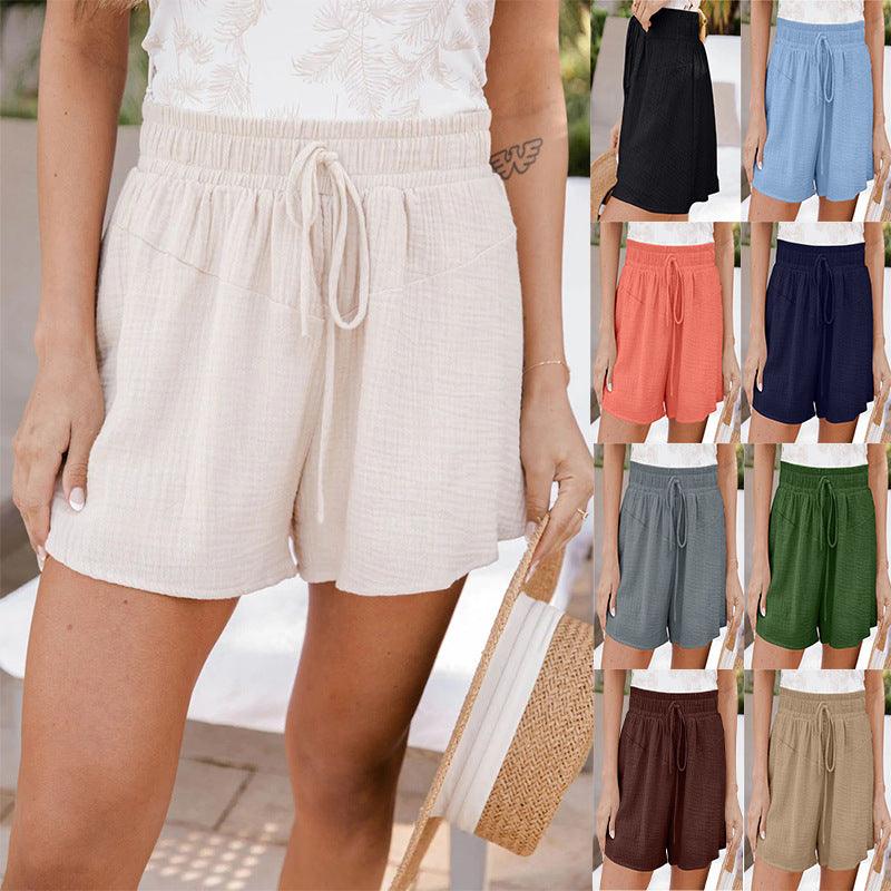 Loose Double Wrinkled Casual Shorts Wide Leg Pants - Stellar Real