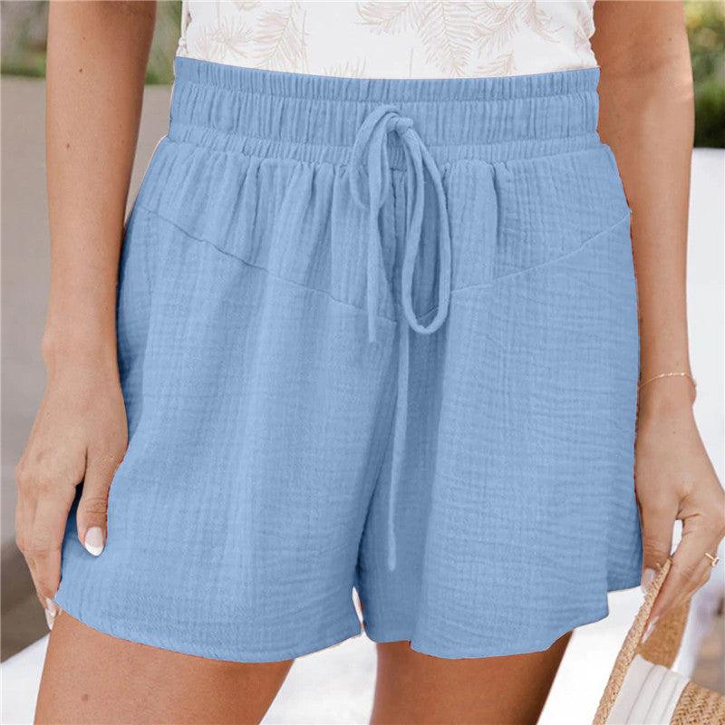 Loose Double Wrinkled Casual Shorts Wide Leg Pants - Stellar Real