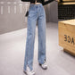 Straight Slit Loose High Waist Slim Sagging Jeans