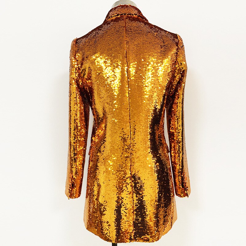 Designer Gold Sequin And Shimmer Blazers Set