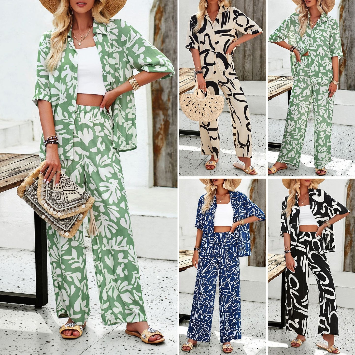 Temperament casual  Print Women's Set