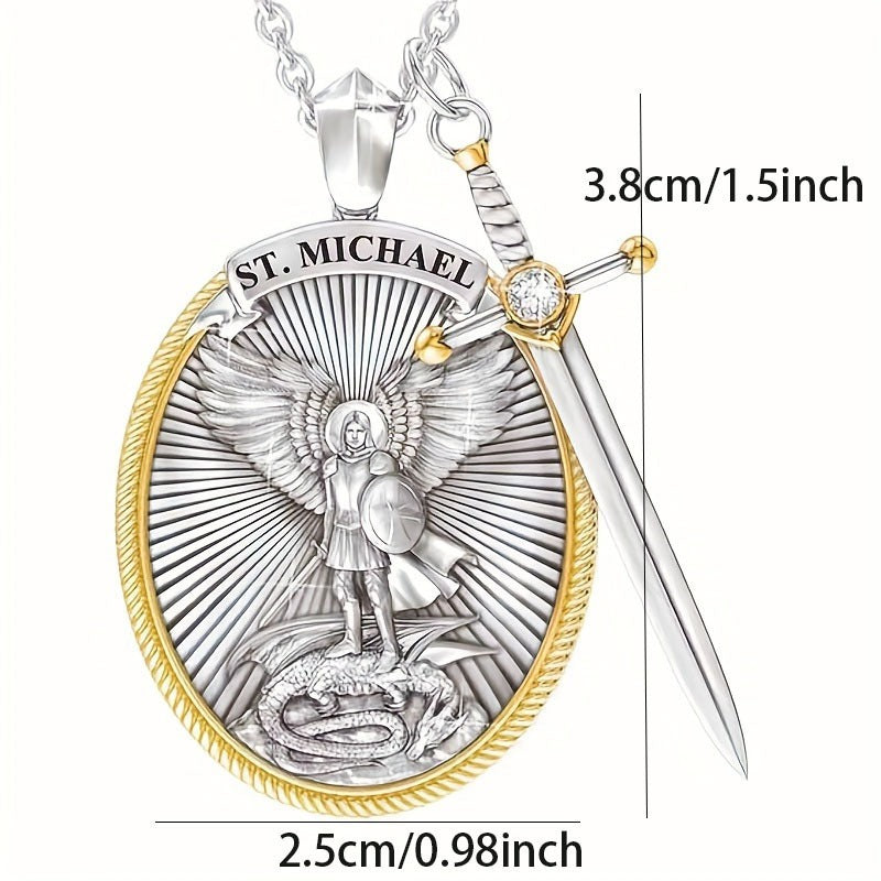 Saint Michael Archangel Pendant | Saint Michael Necklace Pen