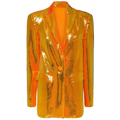 Designer Gold Sequin And Shimmer Blazers Set