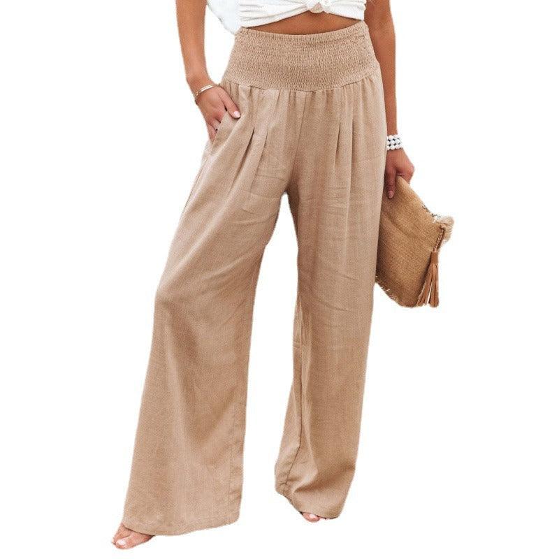 Leisure Wide Leg Cotton and Hemp Loose Pants - Stellar Real