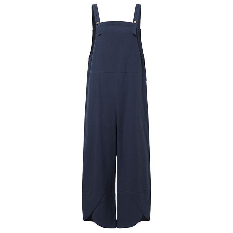 Jumpsuit Solid Color Casual Ninth Overalls - Stellar Real