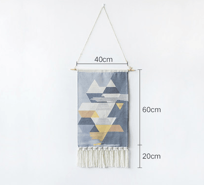 Cotton Geometric Hand-knotted Tassels Hippie Wall Hanging Tapestry - Stellar Real