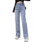 Straight Slit Loose High Waist Slim Sagging Jeans