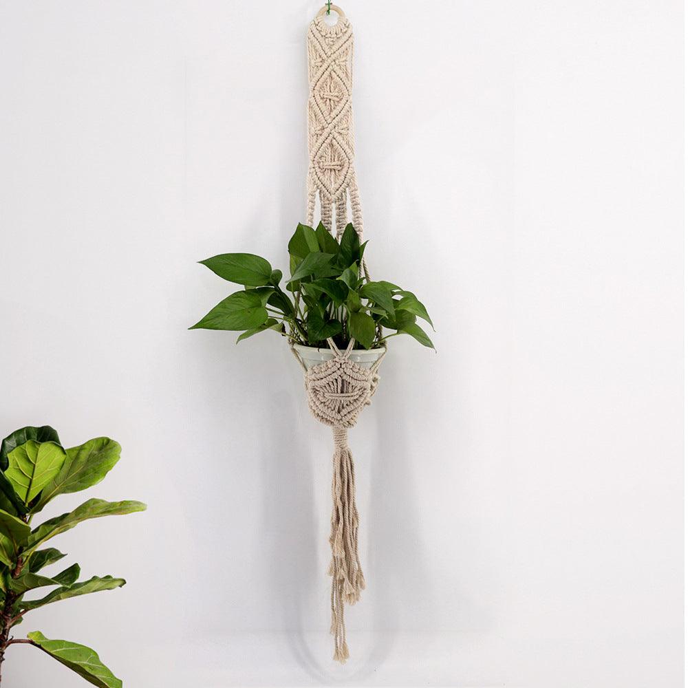 Flower Pot Hand-Woven Cotton Rope Hanging Basket - Stellar Real