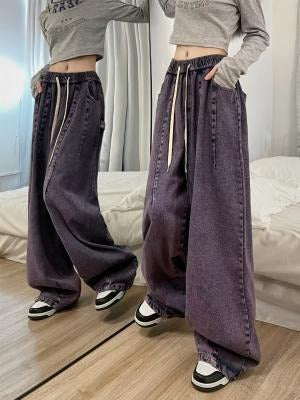 Vintage Baggy Elastic Jeans Oversized American Trouser Denim