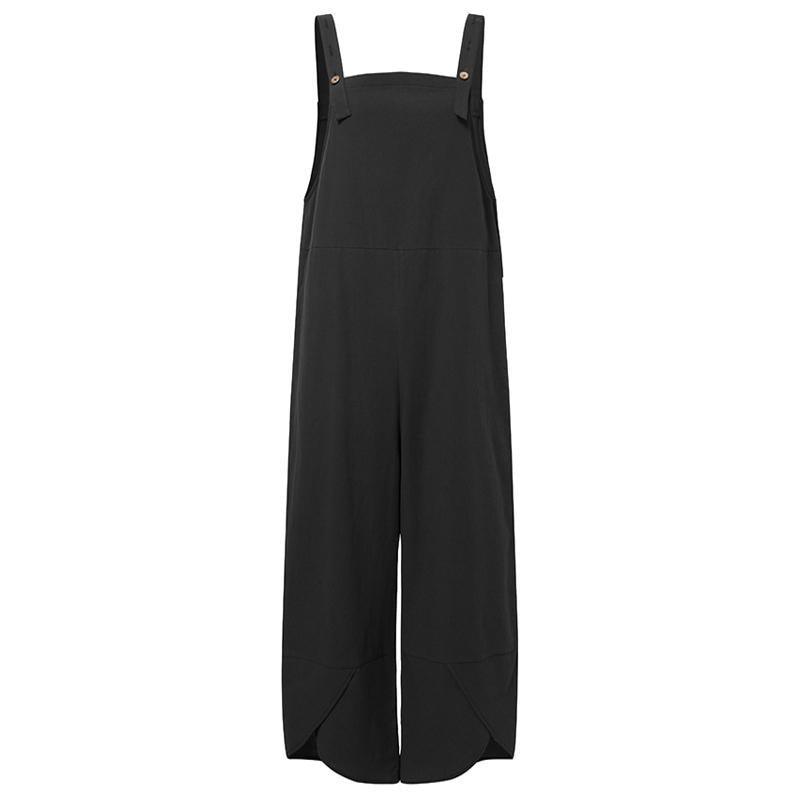 Jumpsuit Solid Color Casual Ninth Overalls - Stellar Real