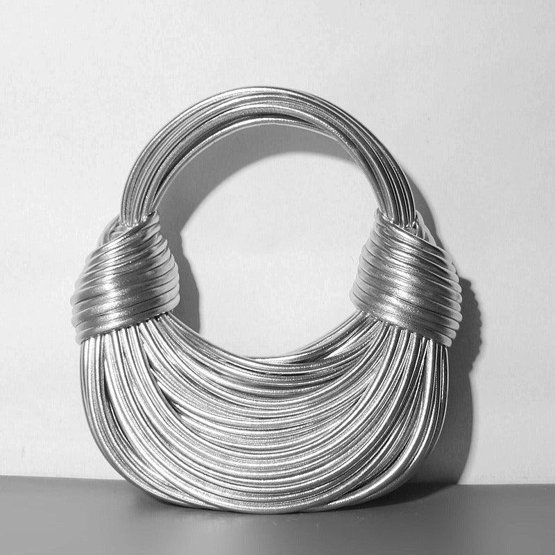 Handheld bag, European and American bags, knotted and bound noodles bag, handbag, dumpling bag - Stellar Real