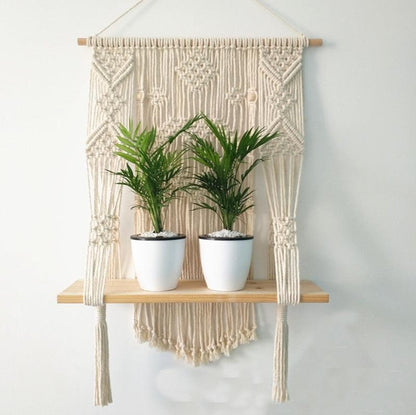 Macrame Plant Hanger Shelf Rope - Stellar Real