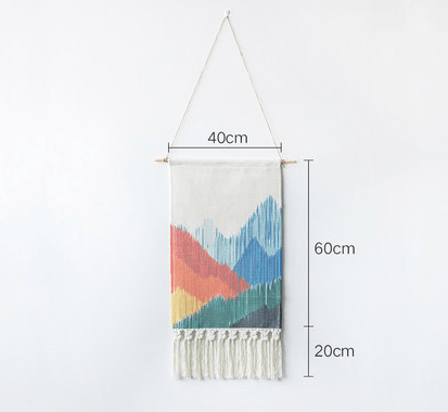 Cotton Geometric Hand-knotted Tassels Hippie Wall Hanging Tapestry - Stellar Real