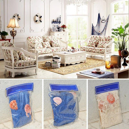 Mediterranean Nautical Fish Net Wall SeaSide Shells Decor - Stellar Real