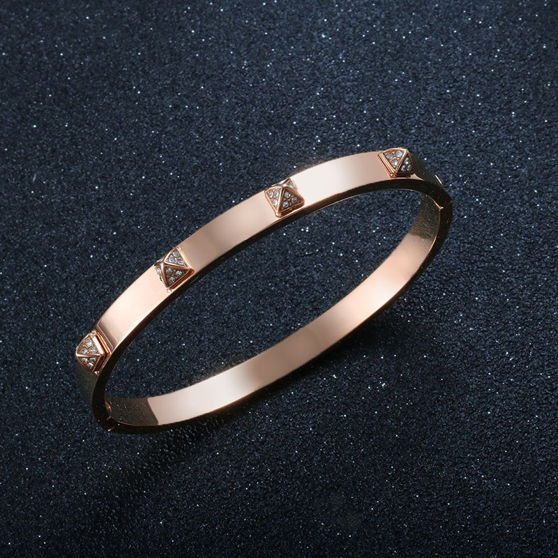 Romantic Rose Gold Rivet Pointed Ins Style Bracelet