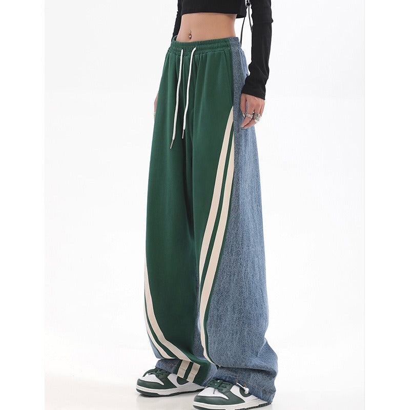 Sweatpants Cylinder Crop  Wide Leg Trousers