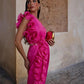 Chic One-Shoulder Loose Dress Cascading Ruched Asymmetrical