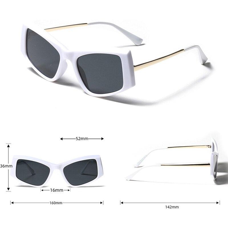 Unisex Cat Eye Designer Square Sunglasses Retro Vintage UV400 - Stellar Real