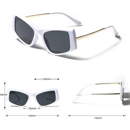 Unisex Cat Eye Designer Square Sunglasses Retro Vintage UV400 - Stellar Real