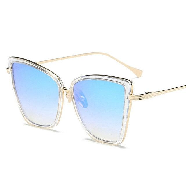 Cat Eye Black Mirror Vintage Sunglasses - Stellar Real