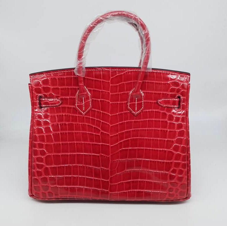 Angela Togo Leather Tote Padlock Bag