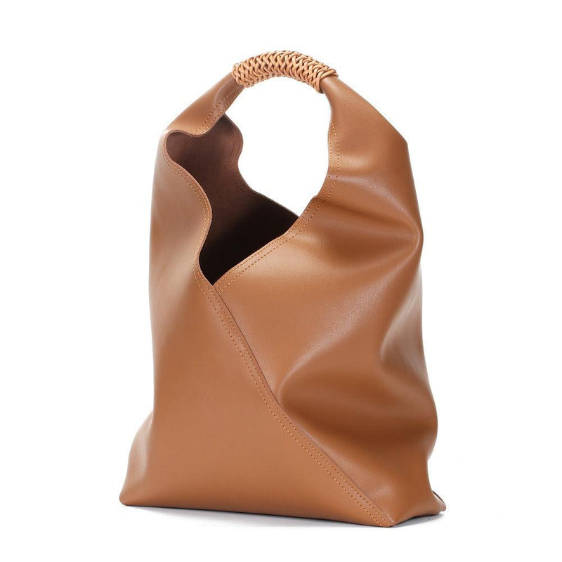 Leather Diagonal Niche Design Tote Bag - Stellar Real