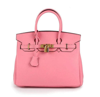 Angela Togo Leather Tote Padlock Bagq - Stellar Real