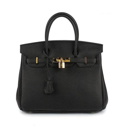 Angela Togo Leather Tote Padlock Bagq - Stellar Real