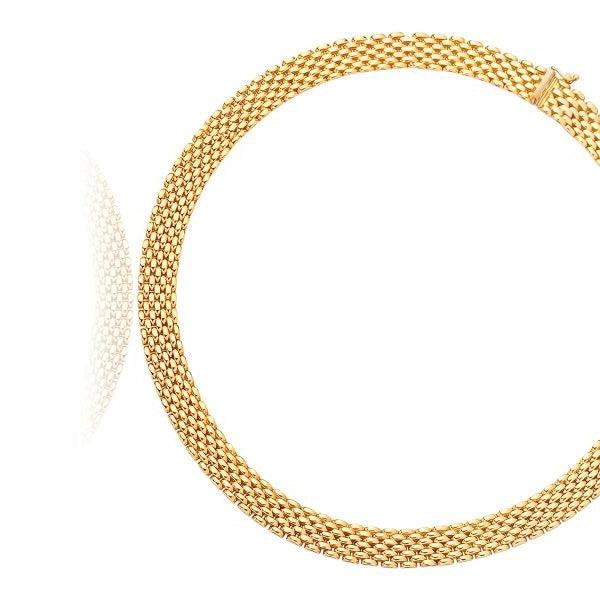 14k Yellow Gold Flexible Panther 9.0mm Line Necklace - Stellar Real