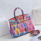 Genuine Leather Tote Padlock Designer Bag 35