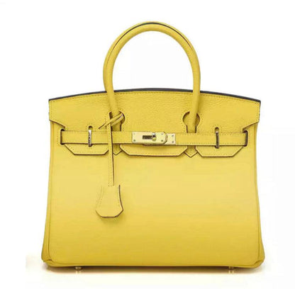 Angela Togo Leather Tote Padlock Bagq - Stellar Real