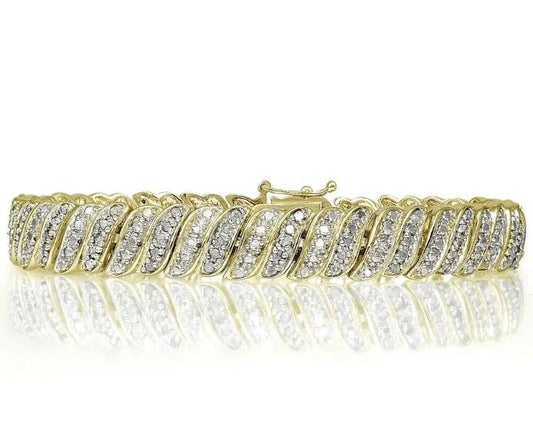 18K Gold Plated 1ct Diamond Tennis Bracelet